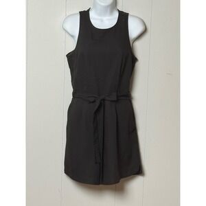 Banana Republic Women's Black Sleeveless Romper Belted Keyhole Back Size 4